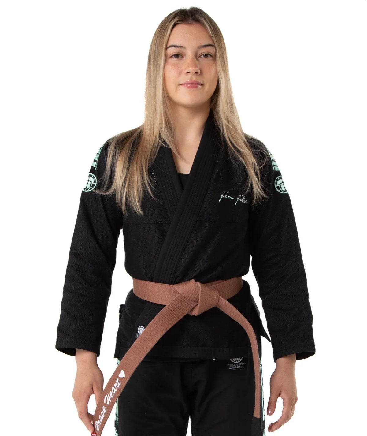 Gi de Mujer Para Jiu Jitsu Tatami Elements Superlite Negro y Menta