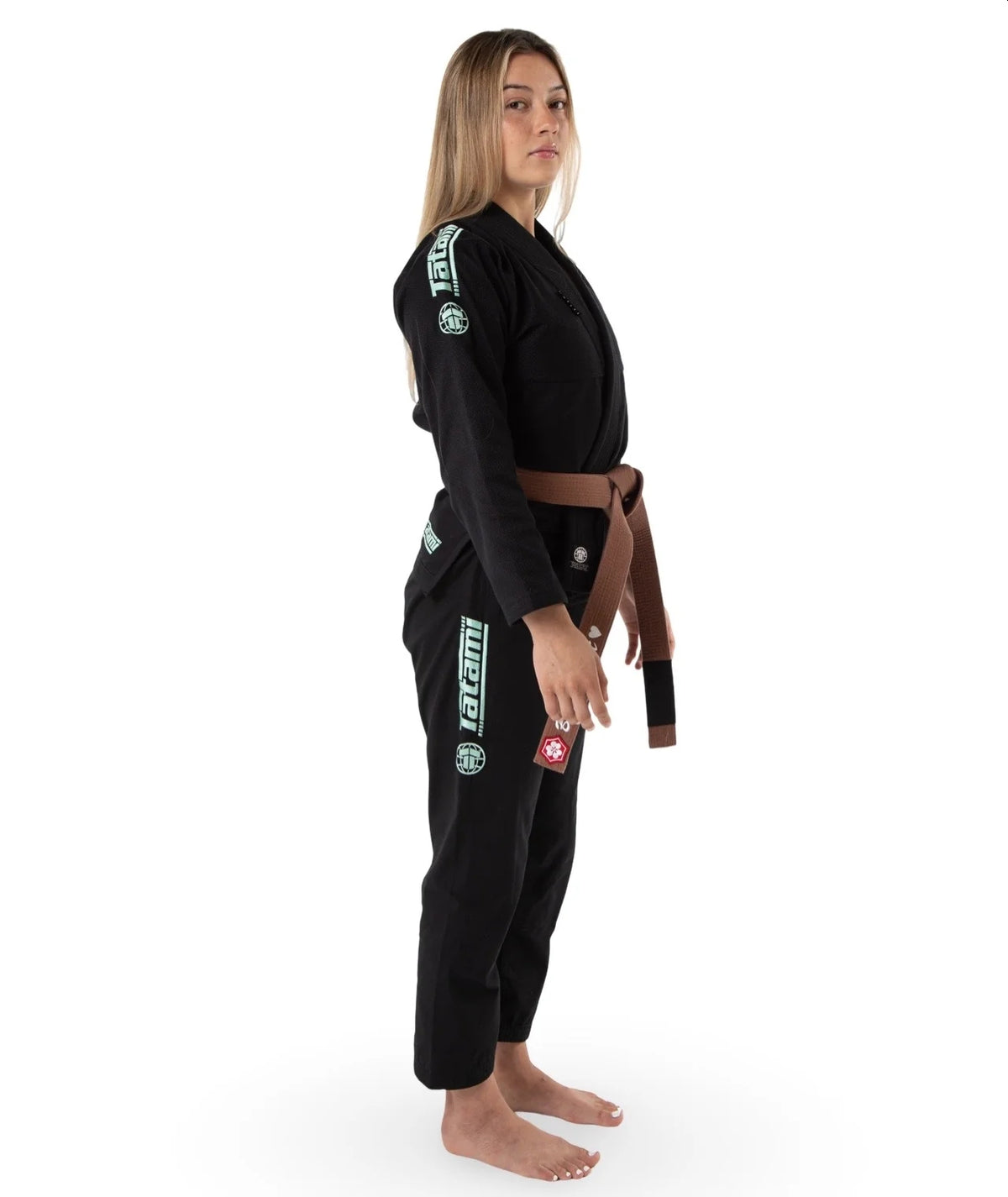 Gi de Mujer Para Jiu Jitsu Tatami Elements Superlite Negro y Menta
