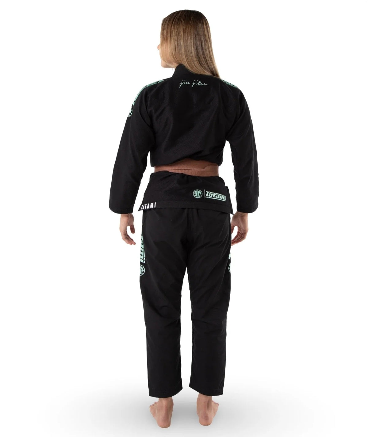 Gi de Mujer Para Jiu Jitsu Tatami Elements Superlite Negro y Menta