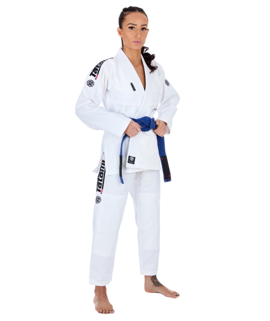 Gi de Mujer Para Jiu Jitsu Tatami Elements Superlite Blanco