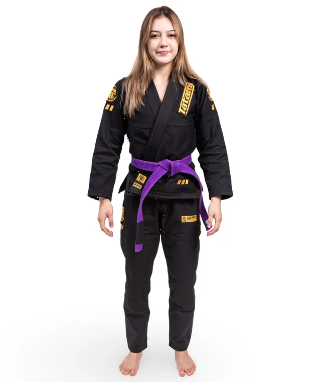 Gi de Mujer Para Jiu Jitsu Tatami Pro Series Black & Champion Gold