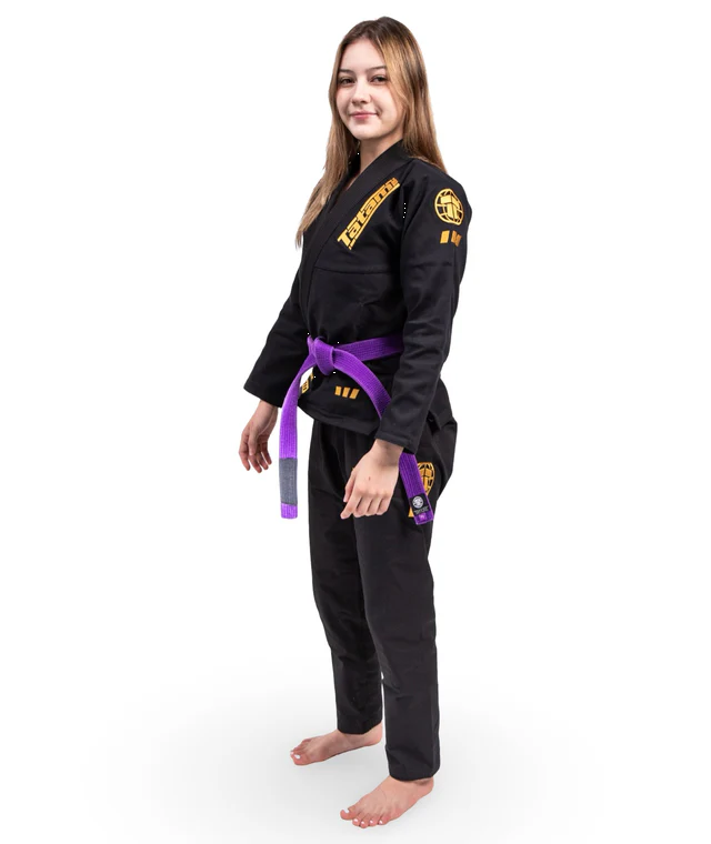Gi de Mujer Para Jiu Jitsu Tatami Pro Series Black & Champion Gold