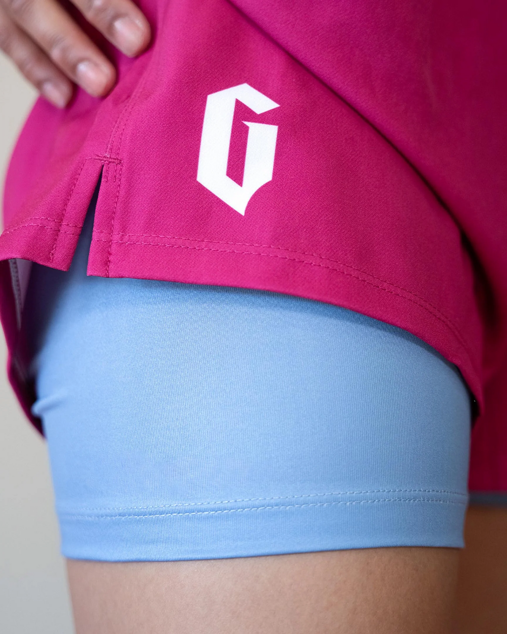 Pantaloneta de Mujer Gameness Tempest Lined - Rosado y Azul
